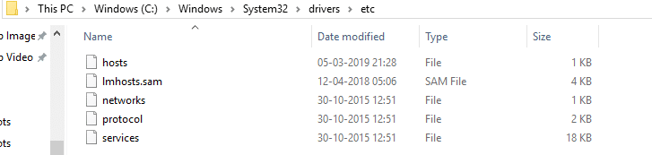 パスC：/ windows / system32 / drivers / etc/hostsをナビゲートします