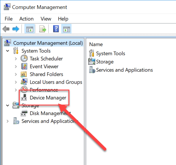در قسمت System Tools بر روی Device Manager کلیک کنید