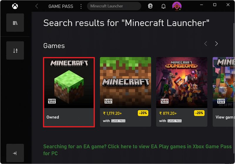 XboxPCアプリの検索結果
