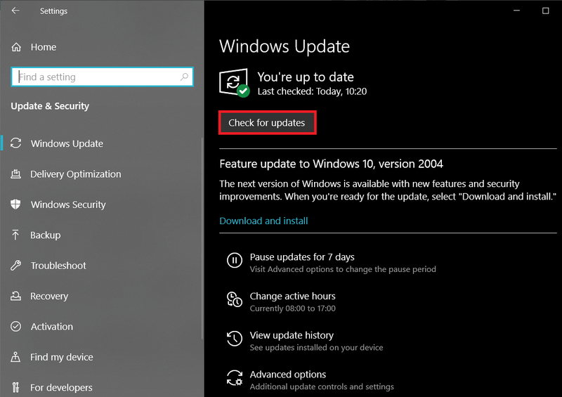 Verifique se há novas atualizações clicando no botão Verificar atualizações | Como corrigir o problema de download lento da Microsoft Store
