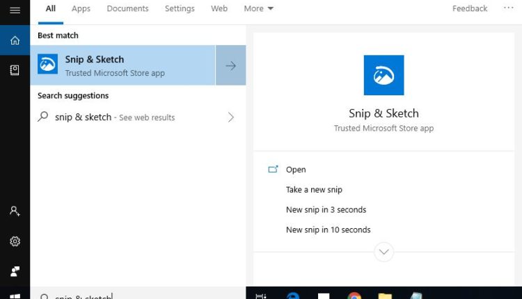 Come utilizzare Windows 10 Snip & Sketch per acquisire schermate