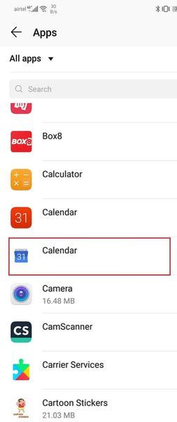 Колдонмолордун тизмесинен Google Календарды тандаңыз