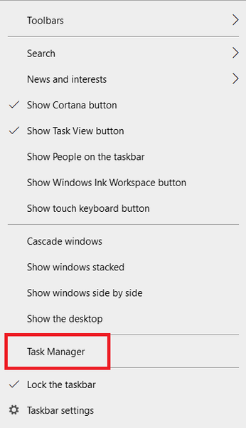 Fai clic en Xestor de tarefas. Como forzar a eliminación do ficheiro Windows 10
