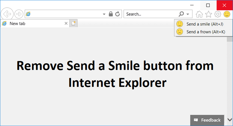 Ferwiderje Send a Smile knop fan Internet Explorer