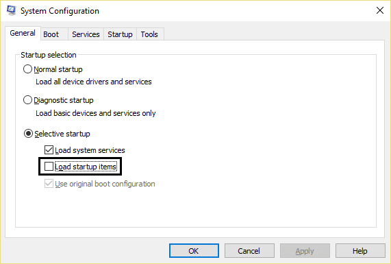 Execute a inicialização limpa no Windows. Inicialização seletiva na configuração do sistema