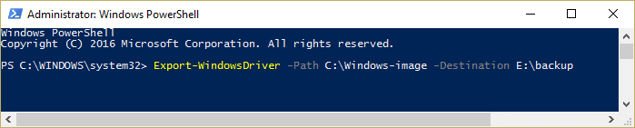 Onttrek drywers uit Windows bron beeld Uitvoer-WindowsDriver -Pad Windows-beeld -Bestemming rugsteun