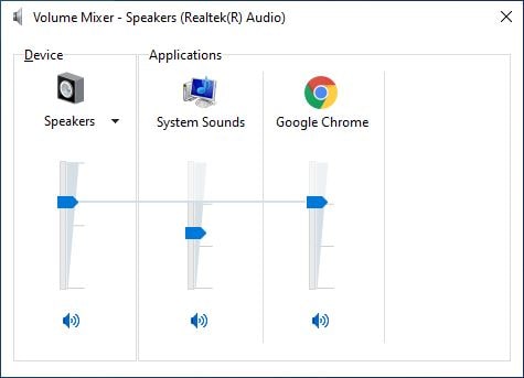 Windows-volumemixer