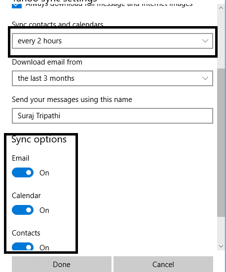 Você pode personalizar o aplicativo Mail para tornar as configurações de e-mail do Yahoo mais personalizadas
