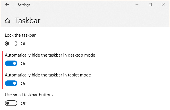 Windows10タスクバーが非表示にならない問題を修正