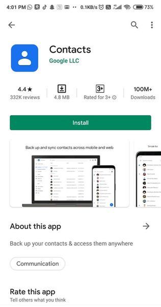 Nainštalujte aplikáciu Kontakty Google z obchodu Google Play | Ako zálohovať telefón s Androidom