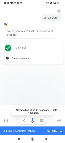 Nastaviť budík na Androide pomocou Google Voice Assistant