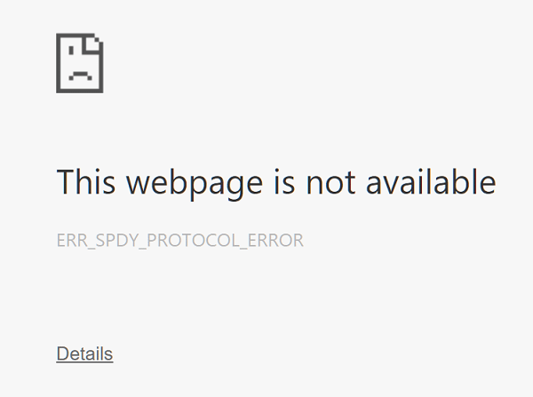 Corrigir o Chrome err_spdy_protocol_error