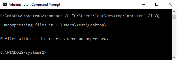 To Uncompress (Unzip) a File type the following command