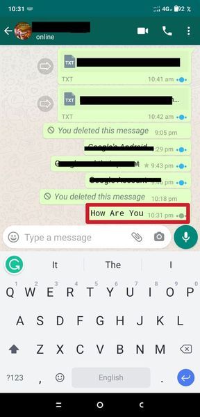 メッセージを送信すると、等幅形式で配信されます。 | WhatsAppでフォントスタイルを変更する方法