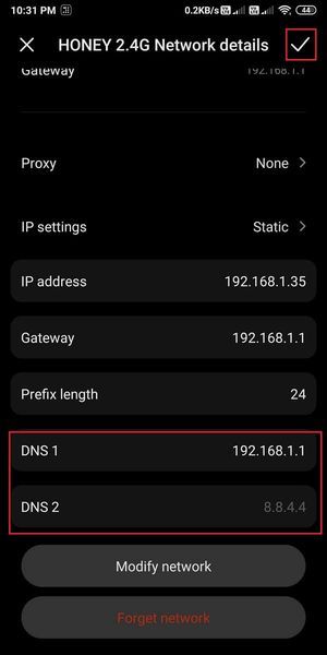 GoogleDNSサーバーまたはOpenDNSサーバーのいずれかを入力します| PUBGモバイルアプリのインターネットエラーを修正