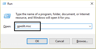 gpedit.msc in run | Cumu sguassà OneDrive da Windows 10 File Explorer