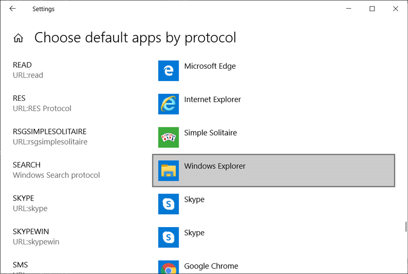 Uvjerite se da je Windows Explorer odabran pored SEARCH