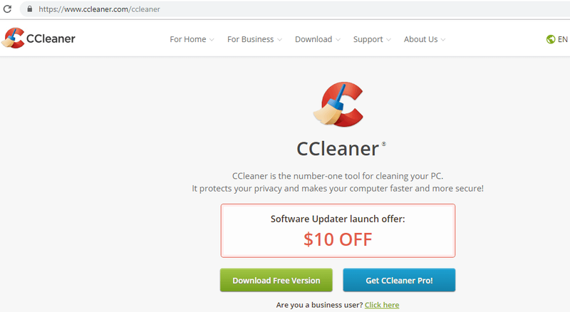 ccleaner.comにアクセスし、[無料版をダウンロード]をクリックします