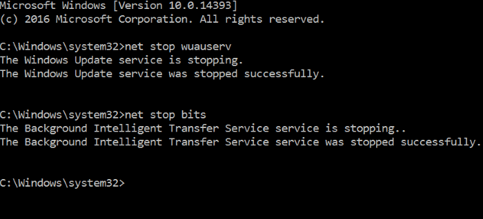 WindowsUpdate関連のサービスを停止する