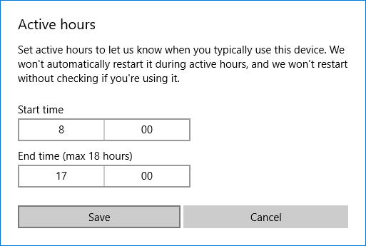Kako promijeniti radno vrijeme za Windows 10 Update
