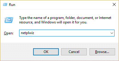 netplwiz ბრძანება გაშვებაში | Windows 10-ში მომხმარებლის ანგარიშის სახელის შეცვლის 6 გზა