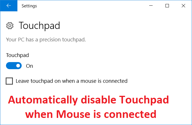 Desativar automaticamente o Touchpad quando o Mouse estiver conectado