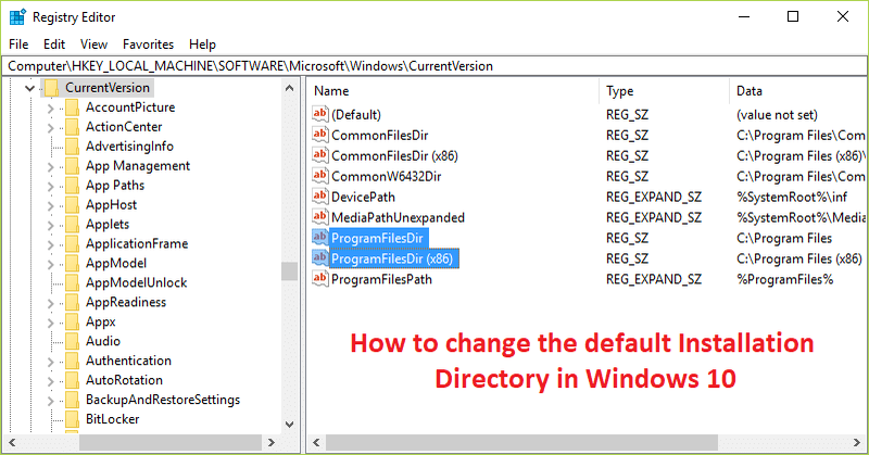 Yuav ua li cas hloov lub default Installation Directory hauv Windows 10