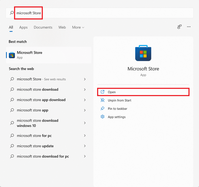 MicrosoftStoreのスタートメニュー検索結果| Windows11でアプリを更新する方法