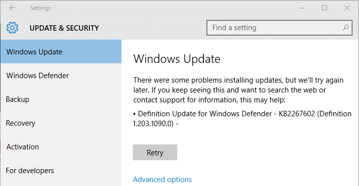 Los Windows Update-fout 0x80248007 op