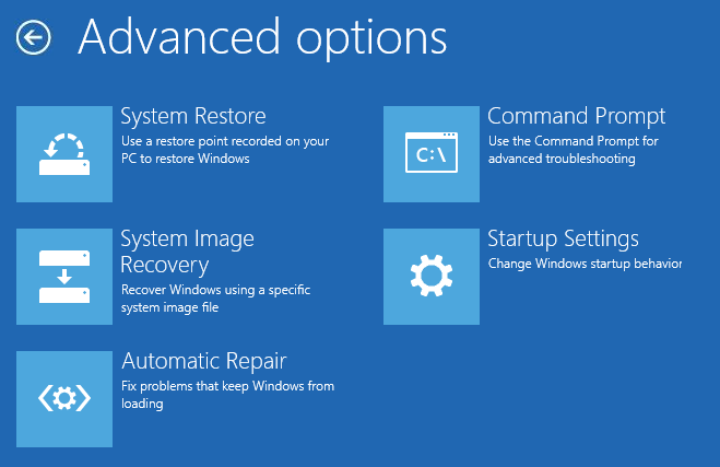 Windows 10-da Qabaqcıl Başlanğıc Seçimlərinə necə daxil olmaq olar