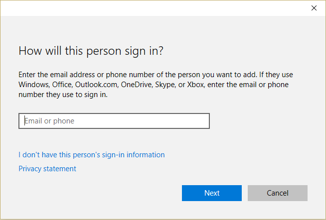 verskaf 'n naam vir die gebruiker en 'n wagwoord | Los probleme met Windows 10-beginkieslys op