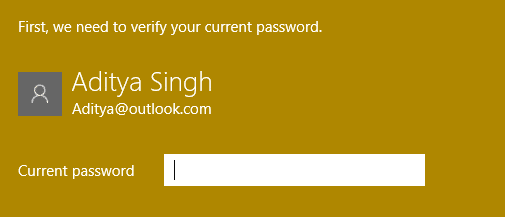 cambià a password attuale