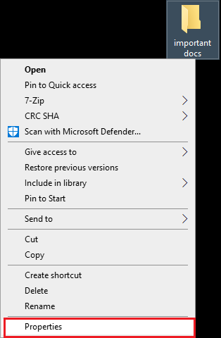 選択したファイルを右クリックして、[プロパティ]、[プロパティ]の順に選択します。修正Windows10のコンテナエラーでオブジェクトを列挙できませんでした