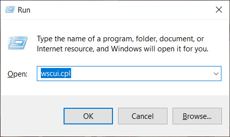 Windowsキー+Rを押してから、wscui.cplと入力し、Enterキーを押します。