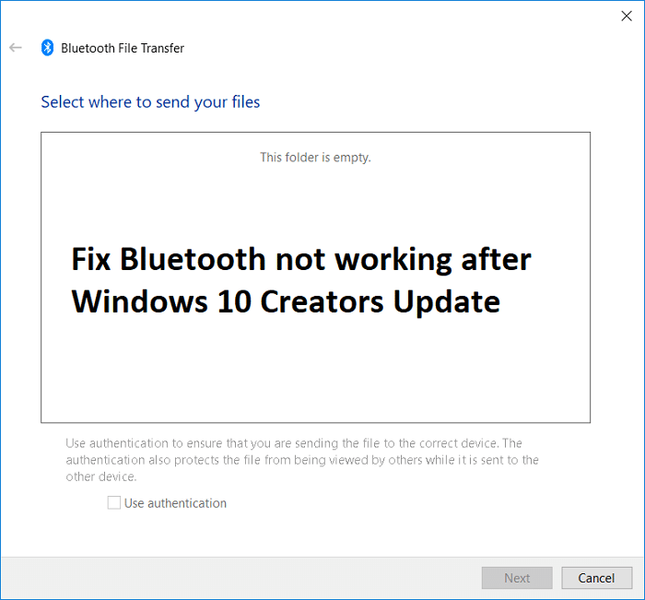 Corrigir o Bluetooth não está funcionando após a atualização do Windows 10 Creators