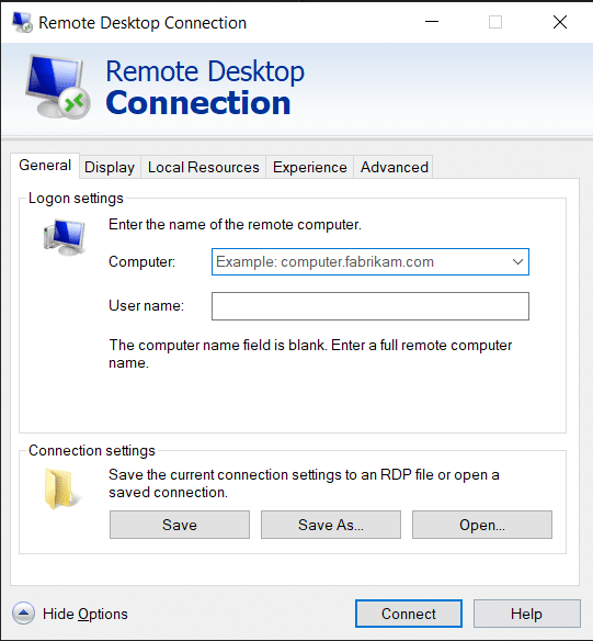 Corrigir a área de trabalho remota não se conecta no Windows 10