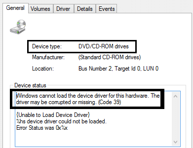 L'unità CD o DVD non viene riconosciuta da Windows