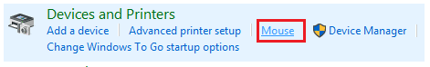 fare clic su Mouse sotto dispositivi e stampanti