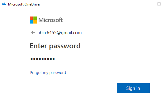 Entrez le mot de passe de votre compte Microsoft et cliquez sur se connecter