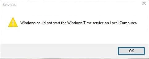 Windowsタイムサービスが機能しない問題を修正