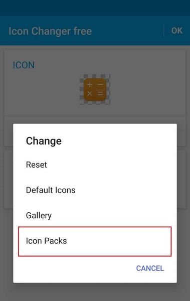 Remplacez complètement l'icône d'origine à l'aide d'un pack d'icônes