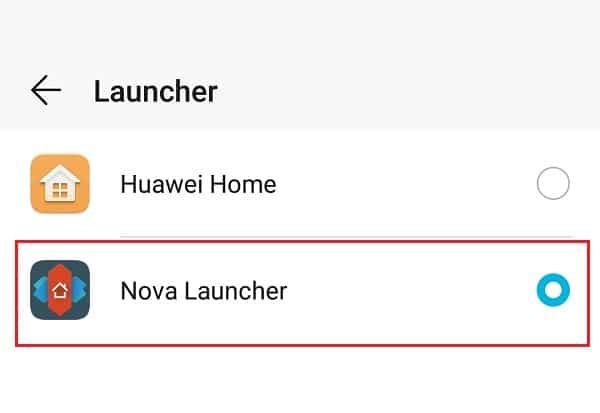 Sélectionnez Nova Launcher comme lanceur par défaut