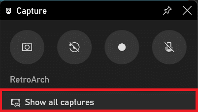 Mostrar todas as opções de captura na barra de ferramentas Capturar