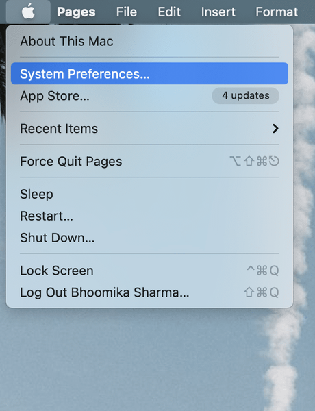 Clique no menu Apple e selecione Preferências do Sistema. Corrigir AirPods tocando apenas em um ouvido