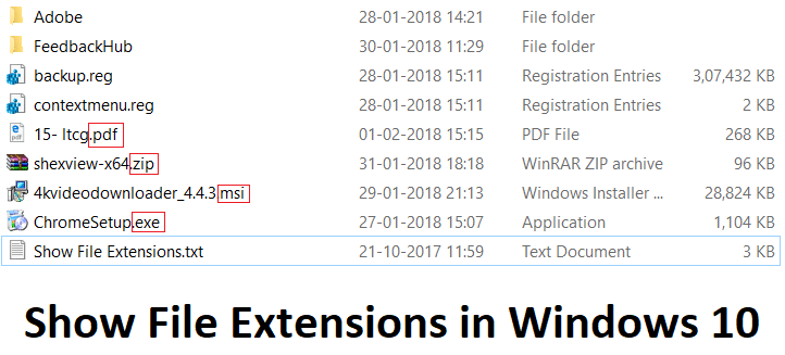 Come mostrare le estensioni dei file in Windows 10