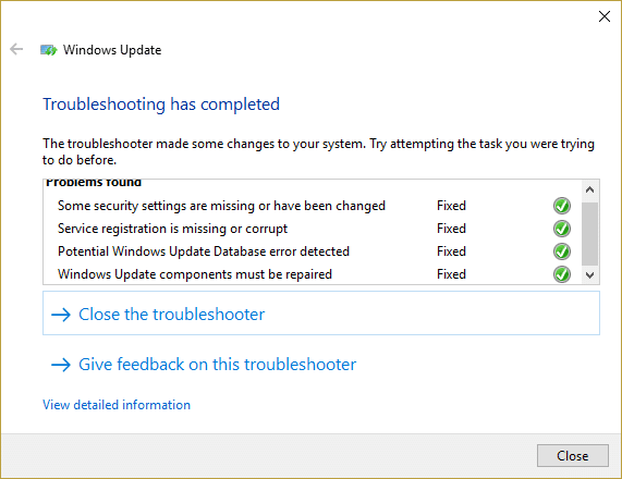 Correggi l'errore di danneggiamento del database di Windows Update