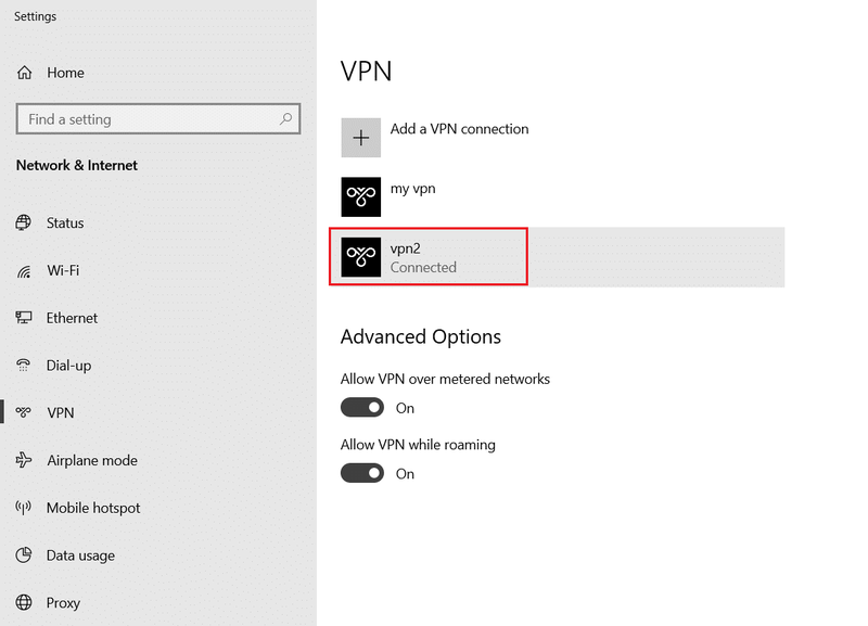 pilih VPN ing setelan vpn