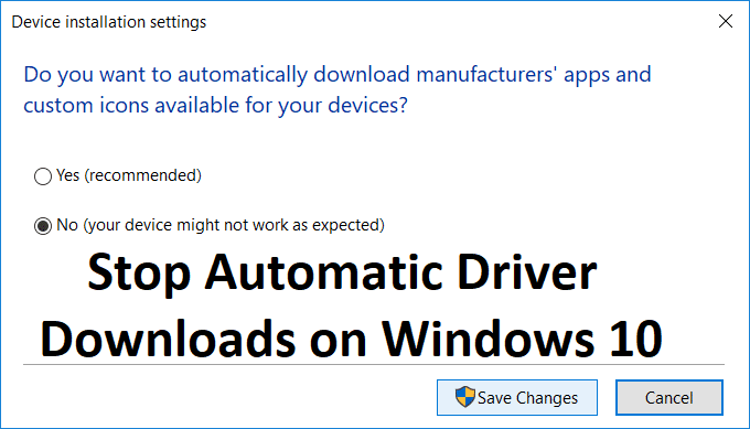 Interrompi download di driver automatici su Windows 10