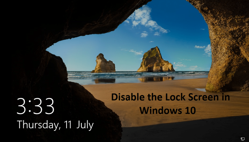 Windows10でロック画面を無効にする