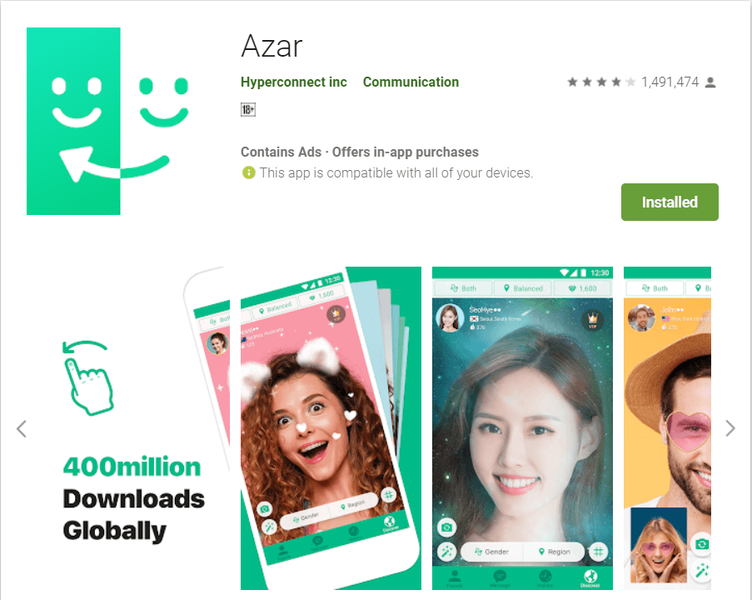 Azar | Najbolje Android aplikacije za ćaskanje sa strancima
